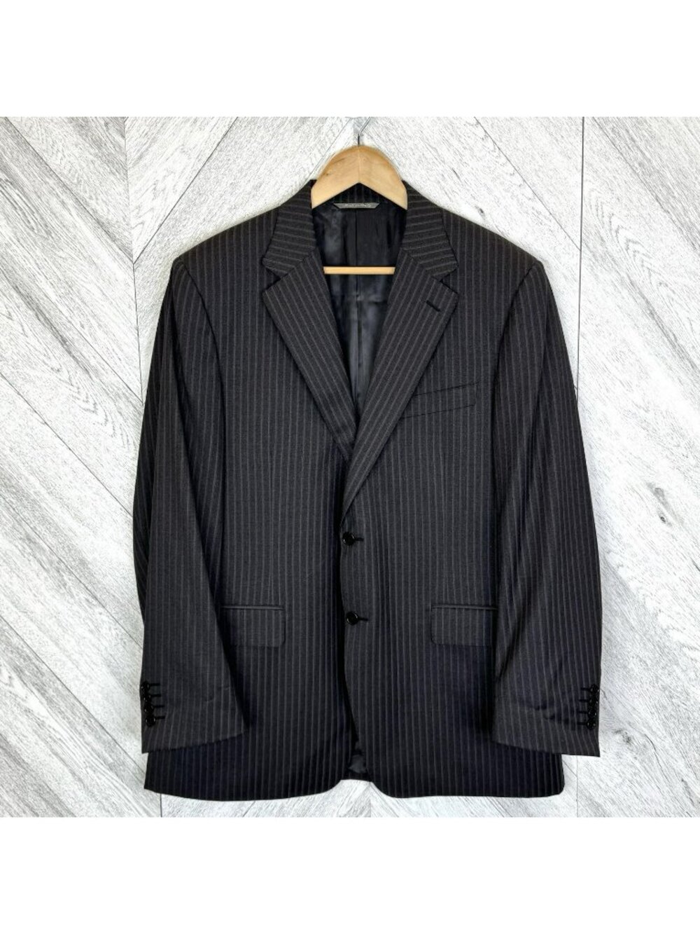 Canali Blazer Sport Coat Suit Jacket Mens Size 44R (IT 54) Wool Italy Pinstripe